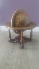 Vintage Wooden Italian Made Spinning Globe W/Zodiac/ Astrological And Zona Signs