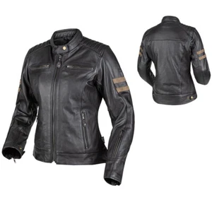 GIACCA PELLE MOTO VINTAGE MOORE LEGEND NERO S LADY INTERNO REMOVIBILE PROTEZIONI - Imagen 1 de 4