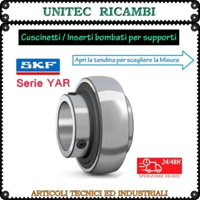 SKF YAR Cuscinetto Inserto bombato per supporto. Fissaggio con grani - Immagine 1 di 3