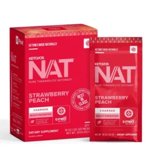 Pruvit Keto OS NAT Ketones 20 Packets Charged -FREE SHIPPING- Strawberry Peach