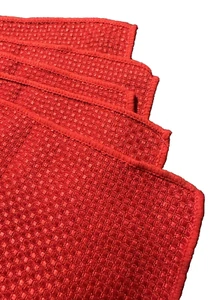 Weihnachten Stoffservietten rot strukturiert elegant Dinner 6 Stück - Bild 1 von 3