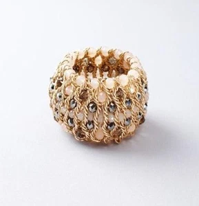 NWT Ann Taylor LOFT beaded stretch women's Cuff Bracelet by Roxanne Assoulin - Picture 1 of 3