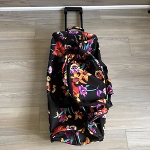 Roxy 2 Wheeled Suitcase Rolling Duffle JUNGLE LEAVES WHEELIE ROLLER LUGGAGE - Picture 1 of 15