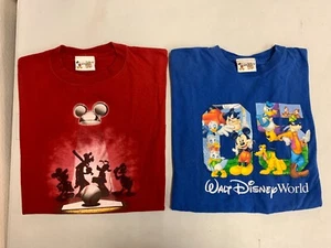 Lot of 2 Vintage Disney Boys T-Shirts Size XL Youth Short Sleeve Disneyworld Y2K - Picture 1 of 14