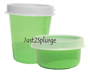 Tupperware Smidget e Midget Mini Contenitori in Verde Piccole Ciotole Nuovo - Foto 1 di 3