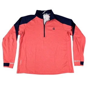 Zero Restriction Sweater Herren Large Coral Navy Quarter Zip Golfpullover Oberteil - Bild 1 von 9