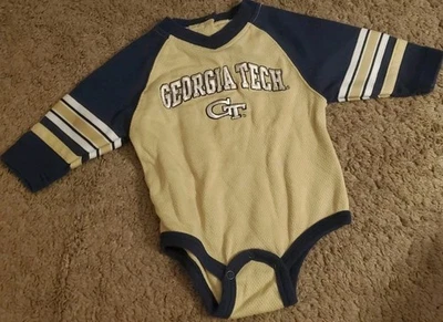 Body infantil Georgia Tech chaquetas amarillas logotipo vintage 3/6 meses Foto 1 de 4