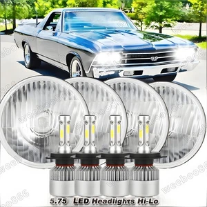 4pcs DOT 5.75"5-3/4 Round LED Headlights HI/LO Beam for Chevy El Camino Corvette - Picture 1 of 15