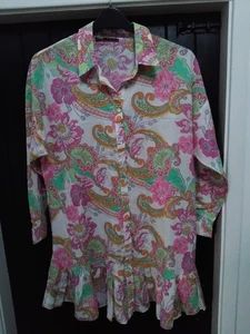 Ladies Shirt Dress, Paisley Print, Size 16 Frrom Zara. - Picture 1 of 3