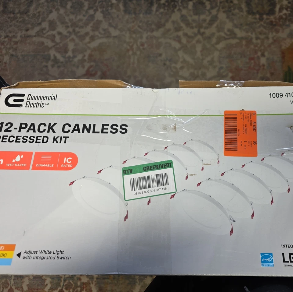 Kits de luz embutida ultrafina elétrica comercial pacote com 12 6" branca sem lata NOVO - Imagem 1 de 1