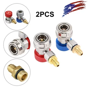 Automotive AC R134a Quick Coupler Connector Adapter High Low Side 1/4" SAE HVAC - Picture 1 of 10