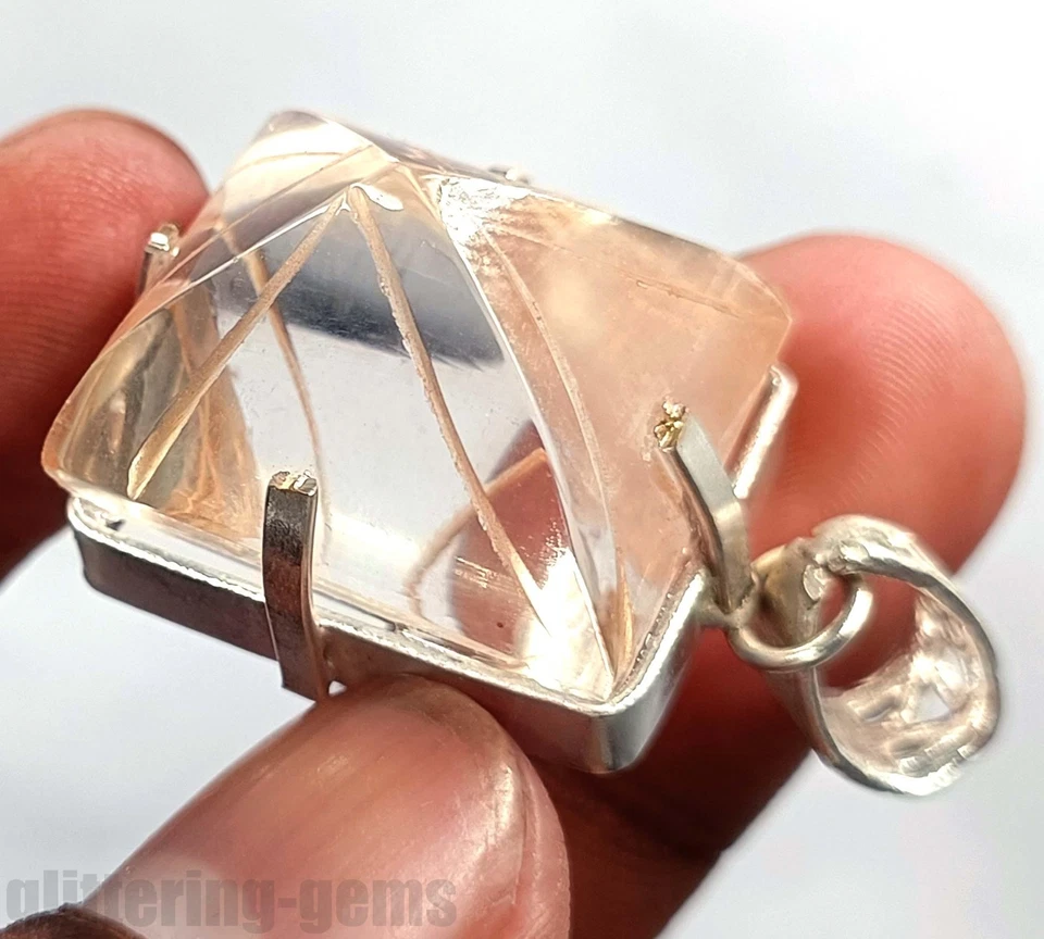 IGL 15.00 Ct Lab Grown Diamond Raw Pendant 19x10mm IF Clarity 925 Sterling 5DNR - Image 1 of 4