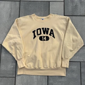 Vintage 90s University Of Iowa Champion Reverse Weave Crewneck Sweatshirt Yellow - Bild 1 von 12