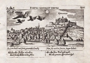 Grabado en cobre Meisner 1630 Königstein Taunus Hightaunuskreis Hesse - Imagen 1 de 1