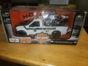 Maisto Harley Davidson Ford F350 Police With 2004 Electra Glide Police Very Rare - Picture 1 of 6