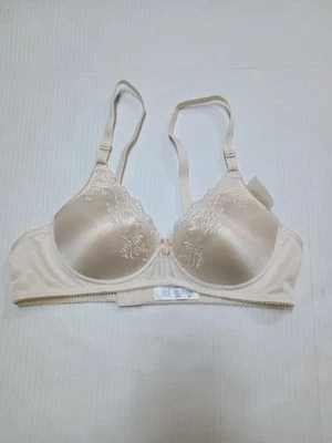 Vtg Vanity Fair Best Form Lined Wireless Adjustable Ivory Floral Lace Bra 36b - Image 1 of 4