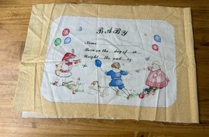 Vintage Fabric Panel Cut Sew Pillow Baby  - Picture 1 of 6