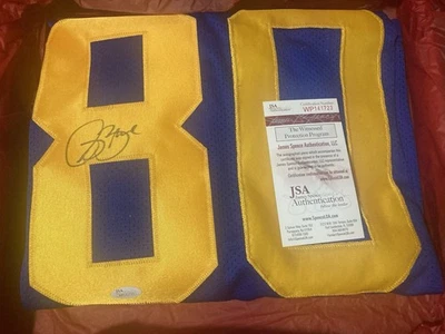 艾萨克·布鲁斯签名定制 XL 球衣 JSA 正品证书公羊队亲笔签名 — 第 1/4 张图片