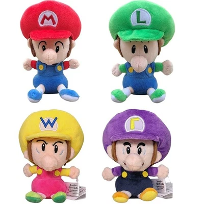 4Pcs Super Mario Bros Plush Luigi Wario Waluigi Childhood Baby Stuffed Toys Doll - Image 1 of 4