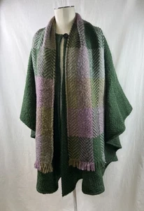 Blarney Woolen Mills Made In Ireland Sweater Cape Poncho With Attached Scarf OS - Picture 1 of 7