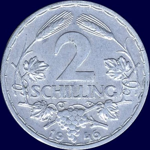 1946 Austria 2 Schilling Coin (Aluminum) - Picture 1 of 2