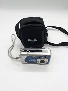 Blue Canon PowerShot A430 Digital Camera Powers on (Lens Error) Read Description - Picture 1 of 7