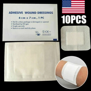 10PACK Non-Woven Medical Adhesive Wound Dressing Large Band Aid Bandage 6x7cm - Picture 1 of 12