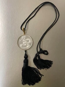 Lalique Dragon Tianlong Pendant Clear Crystal Luxury Jewelry Rare Black Unused - Picture 1 of 10