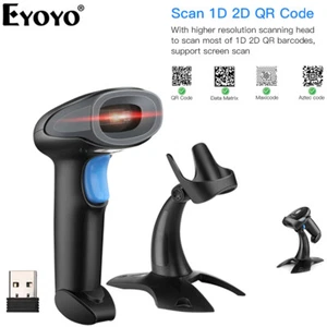 Eyoyo Wireless 1D 2D Barcode Scanner Bluetooth USB Handheld Inventory QR Reader - Picture 1 of 12