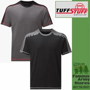 TuffStuff Mens Work T-Shirt Quick Drying Moisture Wicking Contrast Shoulders Top
