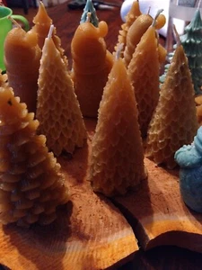Kerzen, Tannenbaum, braun-gelb - Bild 1 von 9