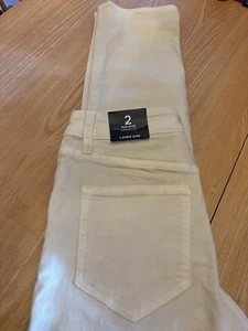Lands End Womens Mid Rise Straight Leg Jeans Size 2 (26x30) Off White NEW - Picture 1 of 4
