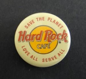 Vintage Hard Rock Button Pin-back Love All Serve All #2 - Picture 1 of 2