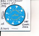 CASINO CHIP-RAIL CITY SPARKS NV 1998 8-SUITS H/S NCV #V7600 OBS CLOSED 2006 L@@K