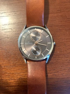 Skagen Holst男士腕表带棕色皮革表带SKW6086 — 第 1/2 张图片