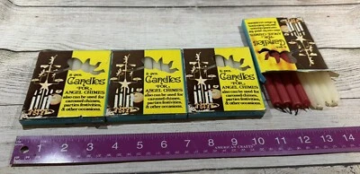 Lot of 4 Boxes Vintage Angel Chime 4" Candles  28 New White 4 Used Red Tub30 - Image 1 of 2