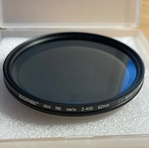 ZOMEI 62mm Silm Neutral Density Variable Adjustable filter ND2 to ND400 For DSLR - Picture 1 of 1