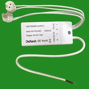 Deltech 10W 12V LED Driver Power Supply & 2x MR16 GU5.3 Sockets 100-240V - Picture 1 of 5