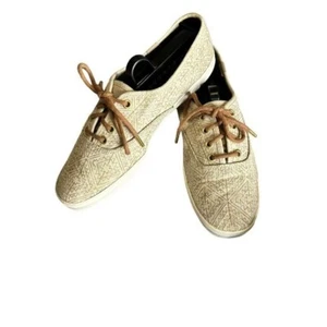 Tenis de lona con cordones con estampado azteca dorado Keds talla 7 - Imagen 1 de 12