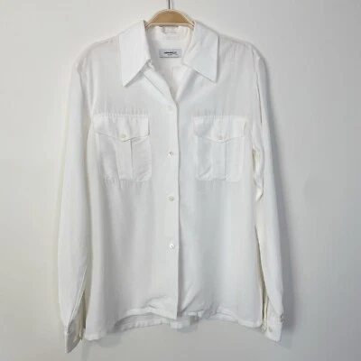 Alexa Chung for Madewell Pleat-Pocket Button-Up Shirt Small Eyelet White NT108 - Image 1 of 4