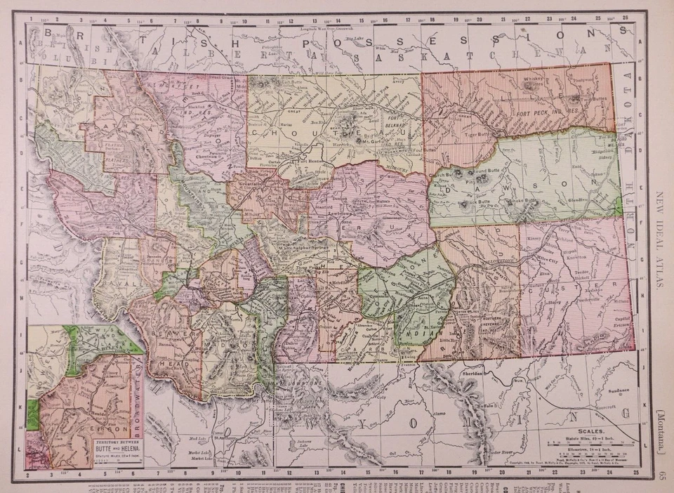 1909 Map ~ MONTANA ~ Free S&H (10x14) - Image 1 of 1