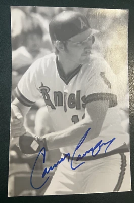 CARNEY LANSFORD CALIFORNIA ANGELS AUTÉNTICO. AUTÓGRAFO POSTAL MEL BAILEY Foto 1 de 2