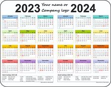 Calendar Personalised 2023/2024 Colour Mousemat With UK Holidays