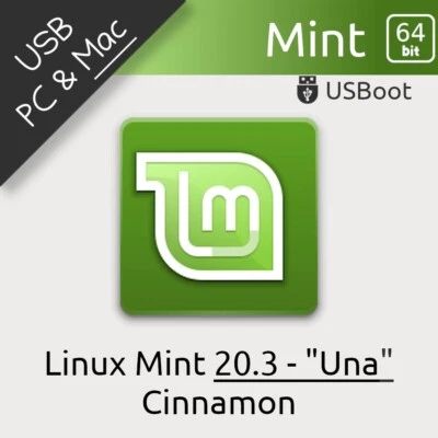 CLÉ USB LINUX MINT 20.3 UNA 64BIT BOOTABLE DRIVE LIVE & INSTALL / INSTALLATION - Photo 1/4