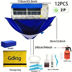 Air Conditioner Cleaning Cover Kit Waterproof Dust Bag Set for 36000 Btu Ac Unit - Picture 1 of 25