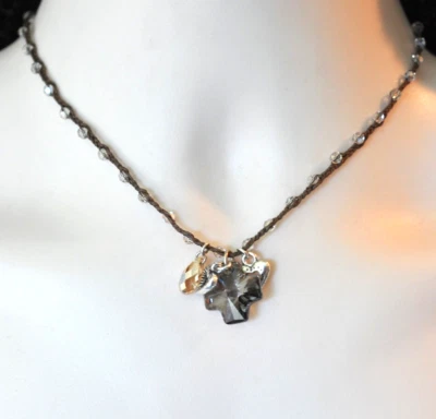 Брайтон ожерелье карма сердце подвески подвеской коричневый шнур 17» Q14 - Изображение 1 из 4