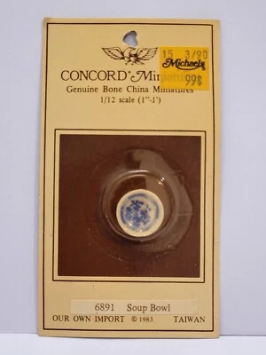 Cuenco de sopa miniatura Dollhouse 1983 escala 1/12 coleccionable  Foto 1 de 4