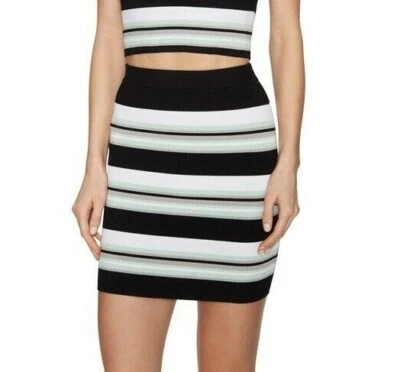 Minifalda para mujer Ronny Kobo tejida a rayas talla XS rayón spandex ceñida al cuerpo elástica Foto 1 de 4