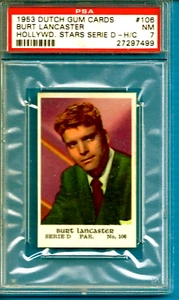 Imágenes de serie 1953 (serie holandesa D) #106 Burt Lancaster Psa 7 (pop 1 - más alto) - Imagen 1 de 2