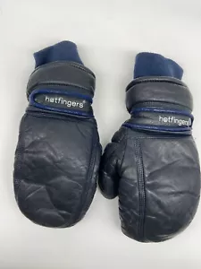 Guantes de mujer Hot Fingers Mittens vintage talla M azul años 80 a rayas invierno esquí - Imagen 1 de 8